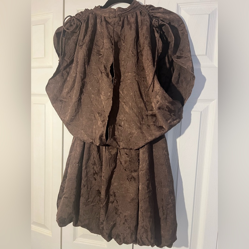 ZARA JACQUARD VOLUMINOUS BUBBLE HEM MINI DRESS | S NWT - Picture 15 of 16